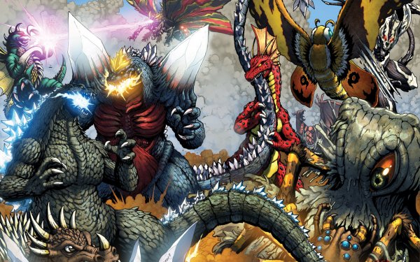 Comics Godzilla: Rulers Of Earth Godzilla Mothra Gigan Battra Spacegodzilla Monster X Rodan Kumonga Hedorah Battle Kaiju Titanosaurus Anguirus HD Wallpaper | Background Image