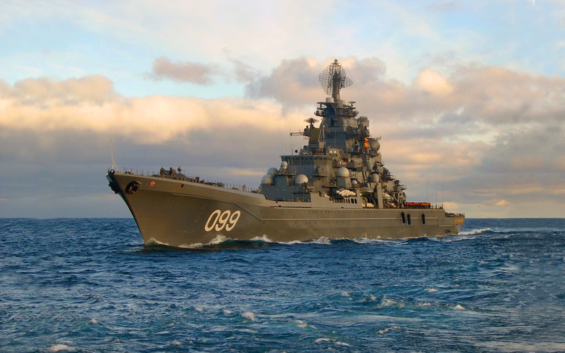 Military Russian battlecruiser Petr Velikiy HD Wallpaper | Background Image