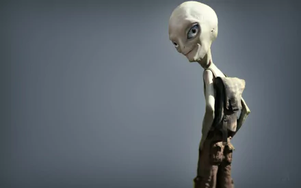 HD desktop wallpaper featuring Paul, the iconic alien character from the movie Paul, standing against a plain gray background.