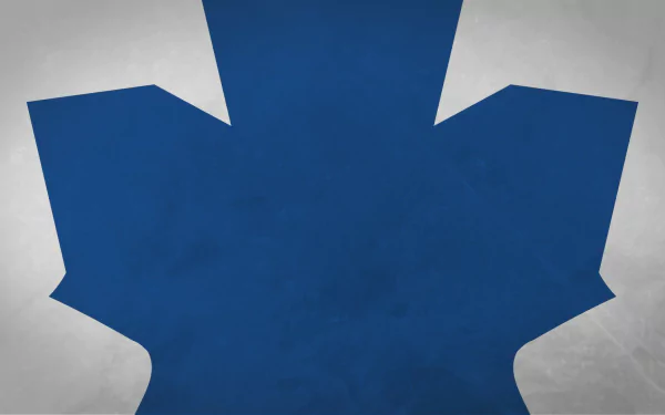 HD desktop wallpaper featuring a bold, stylized blue maple leaf emblem representing the Toronto Maple Leafs hockey team, set against a light textured background.