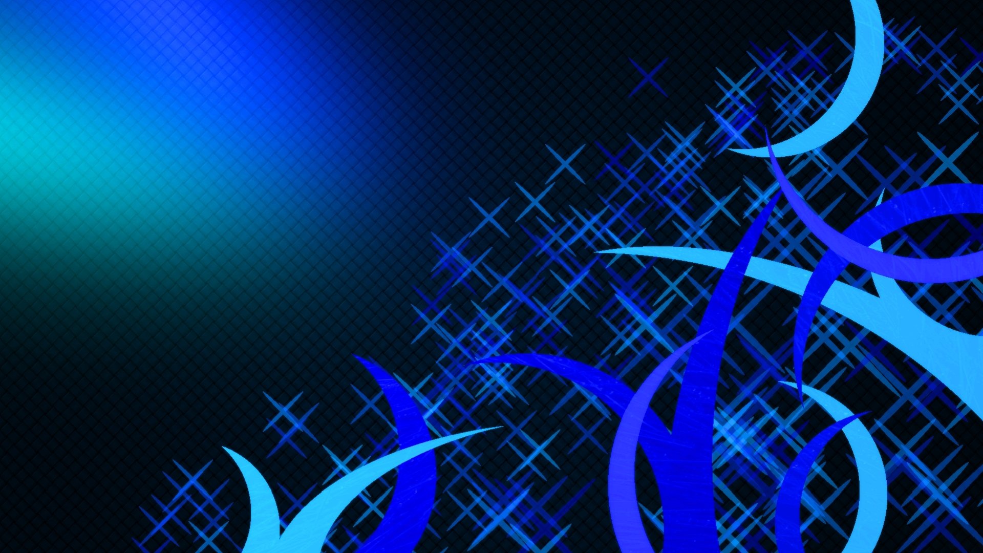 Abstract blue digital design with glowing gradients and dynamic curved lines, creating a vibrant HD PC desktop wallpaper background.