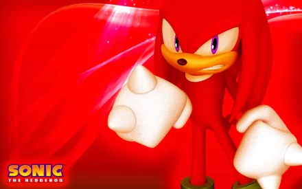 HD wallpaper featuring Knuckles the Echidna from Sonic & All-Stars Racing Transformed, showcasing his iconic red appearance and determined expression against a vibrant background.
