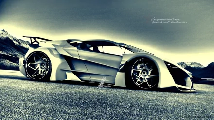 HD PC desktop wallpaper featuring a sleek, futuristic Lamborghini Sinistro Concept vehicle against a minimalist background.