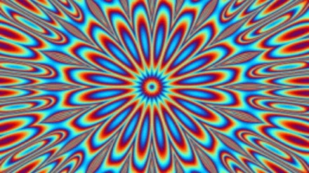 A vibrant, psychedelic design featuring intricate patterns in bright colors, creating a visually striking HD desktop wallpaper and background.