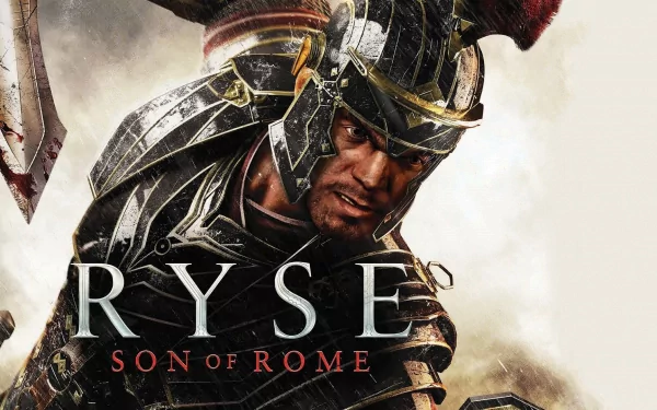 HD PC desktop wallpaper/background of Marius Titus from the video game Ryse: Son of Rome — an armored Roman warrior snarling in battle.