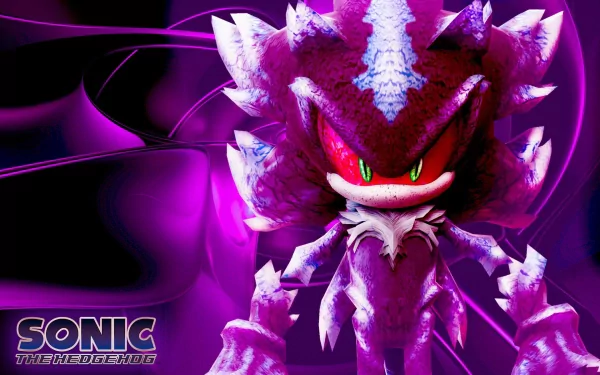 HD PC desktop wallpaper featuring Mephiles the Dark from the video game Sonic the Hedgehog (2006) with vibrant purple and black tones.