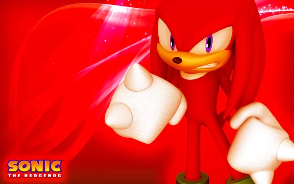 HD wallpaper featuring Knuckles the Echidna from Sonic & All-Stars Racing Transformed, showcasing his iconic red appearance and determined expression against a vibrant background.