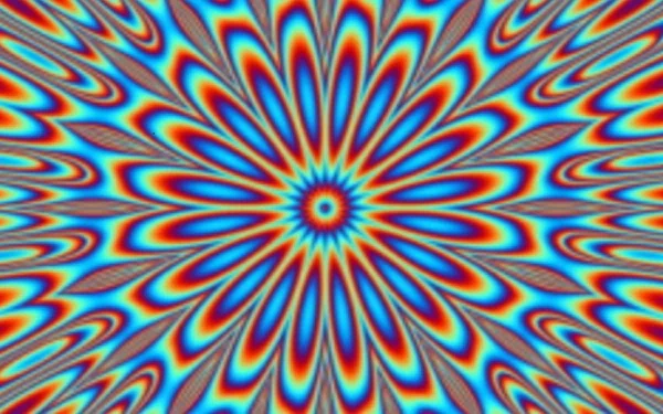 A vibrant, psychedelic design featuring intricate patterns in bright colors, creating a visually striking HD desktop wallpaper and background.