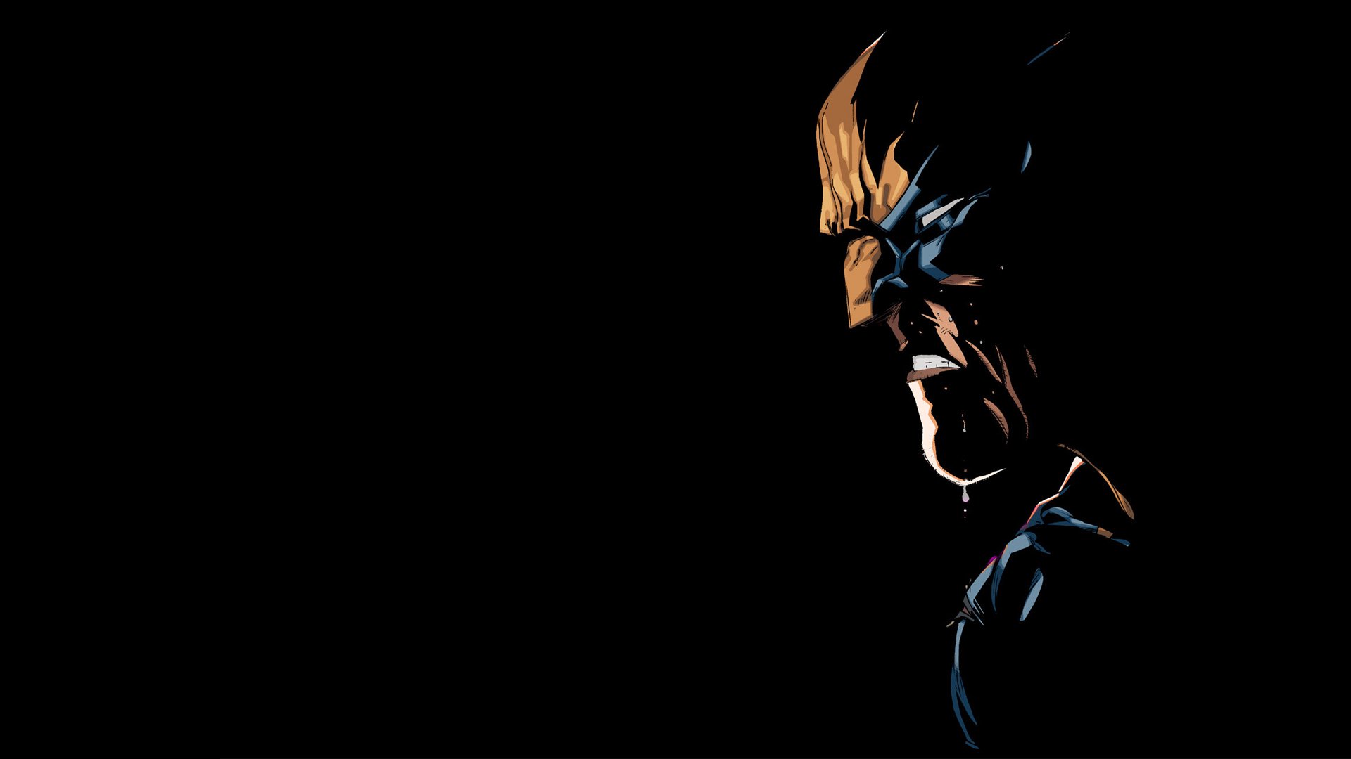 Comic-style Wolverine in shadowed profile against a black background, high-definition PC desktop wallpaper.