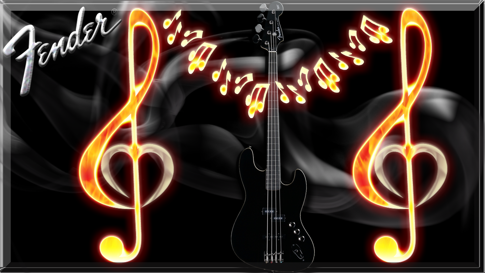 Black Fender Bass Guitar By Redheadsrule Hd Wallpaper Background Image 19x1080
