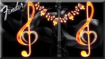  Black Fender Bass Guitar