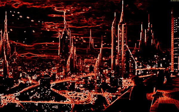 Abstract Sci Fi City Planet Space HD Wallpaper | Background Image