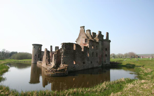 man made Caerlaverock Castle HD Desktop Wallpaper | Background Image