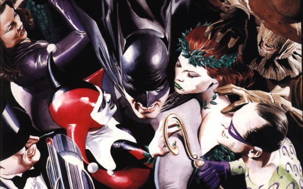 Comics Batman Harley Quinn Poison Ivy Scarecrow Riddler Penguin HD Wallpaper | Background Image