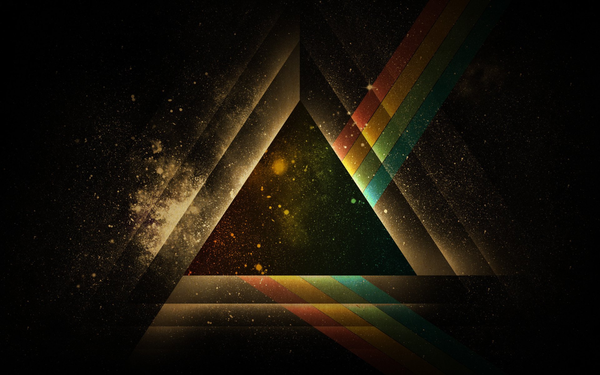 HD desktop wallpaper featuring a colorful prism and dark background, inspired by Pink Floyd's iconic imagery.