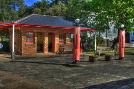 man made gas station HD Desktop Wallpaper | Background Image