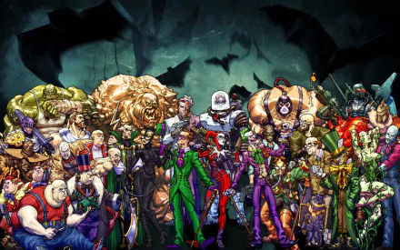 Poison Ivy Harley Quinn Joker Riddler (DC Comics) Catwoman Bane (DC Comics) Mr. Freeze (DC Comics) Two-Face Clayface Comic Batman HD Desktop Wallpaper | Background Image