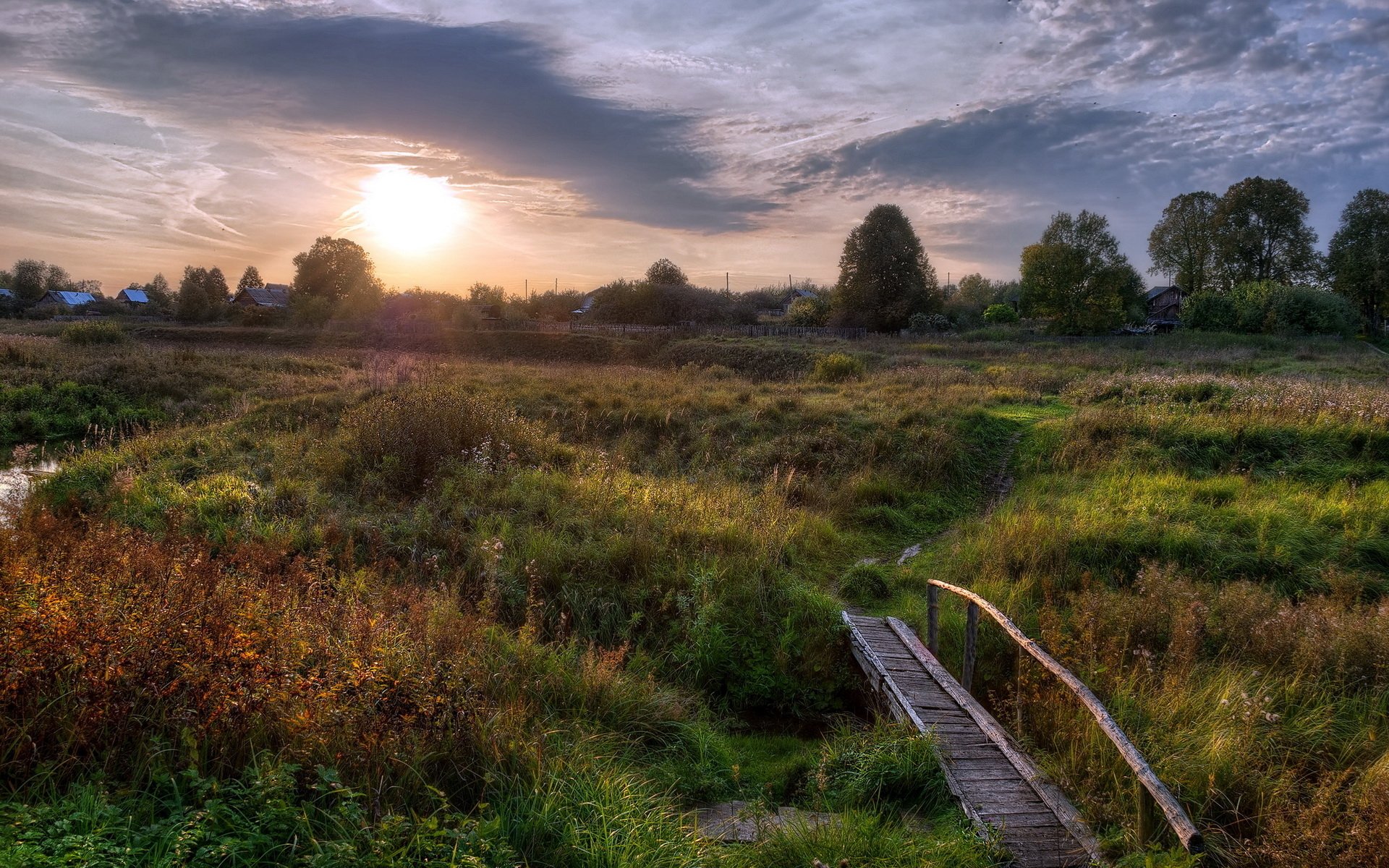 Sunlit Footbridge — HD Wallpaper of a Man-Made Path