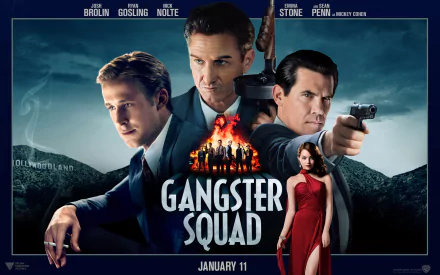 Sean Penn Ryan Gosling Josh Brolin Emma Stone gangster movie Gangster Squad HD Desktop Wallpaper | Background Image