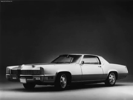 HD desktop wallpaper featuring a classic Cadillac Eldorado vehicle in a sleek, monochrome setting highlighting its vintage design.