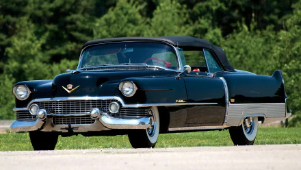 Classic black Cadillac Eldorado convertible parked on a sunny day, captured in high definition for a vivid PC desktop wallpaper background.
