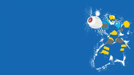 minimalist Flash Man (Mega Man) video game Mega Man 2 Minimalist Gaming HD Desktop Wallpaper | Background Image