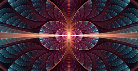 A vibrant psychedelic abstract fractal featuring intricate patterns and a blend of rich colors, creating a trippy visual experience for HD desktop backgrounds.