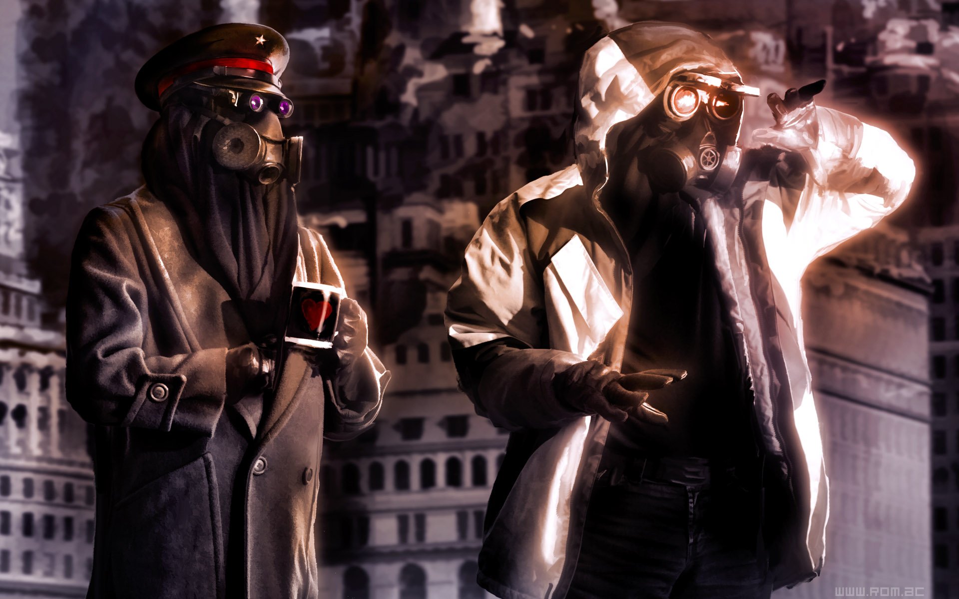 Download Gas Mask Comic Romantically Apocalyptic HD Wallpaper