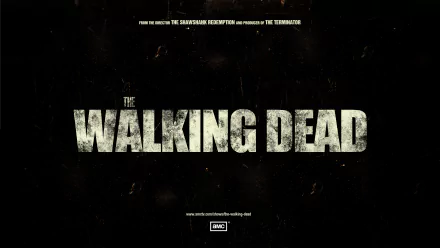 HD desktop wallpaper and background for the TV show The Walking Dead, featuring the show's title in bold, distressed white font on a dark background with a gritty, textured design.