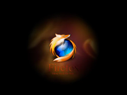 HD PC desktop wallpaper featuring the Firefox logo with a fiery fox wrapping around a blue globe, symbolizing technology and internet browsing.