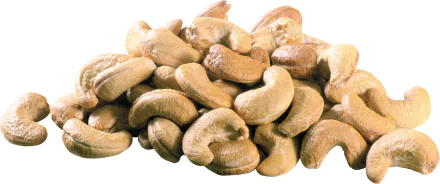 HD desktop wallpaper featuring a close-up of whole cashew nuts, highlighting their smooth texture and natural beige color.