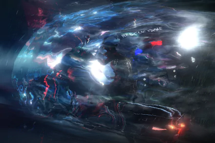 HD PC desktop wallpaper featuring atmospheric, dark blue and black abstract visuals inspired by the video game Beyond: Two Souls.