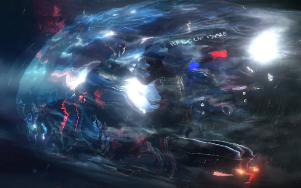 HD PC desktop wallpaper featuring atmospheric, dark blue and black abstract visuals inspired by the video game Beyond: Two Souls.