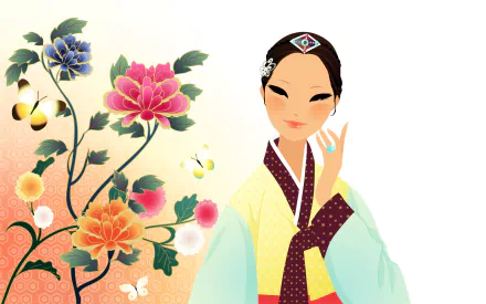 traditional costume Korea woman artistic HD Desktop Wallpaper | Background Image