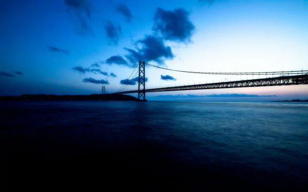 Kobe (City) pearl bridge Japan man made Akashi-Kaikyo Bridge HD Desktop Wallpaper | Background Image