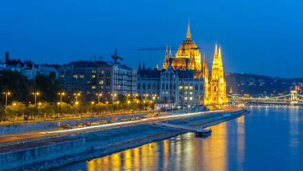 night man made Hungarian Parliament Building HD Desktop Wallpaper | Background Image
