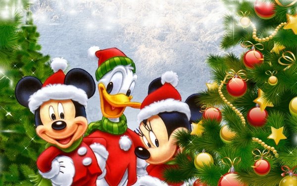 Holiday Christmas Christmas Tree Christmas Ornaments Mickey Mouse Minnie Mouse Donald Duck HD Wallpaper | Background Image