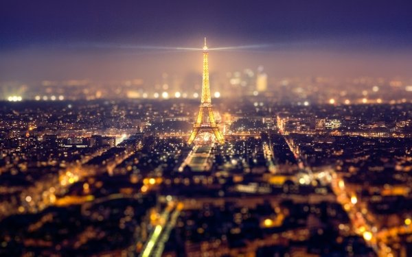 Construction Humaine Tour Eiffel Monuments Paris Cityscape Monument Nuit France Fond d'écran HD | Image