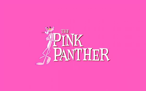HD desktop wallpaper featuring the Pink Panther from The Pink Panther Show against a vibrant pink background.
