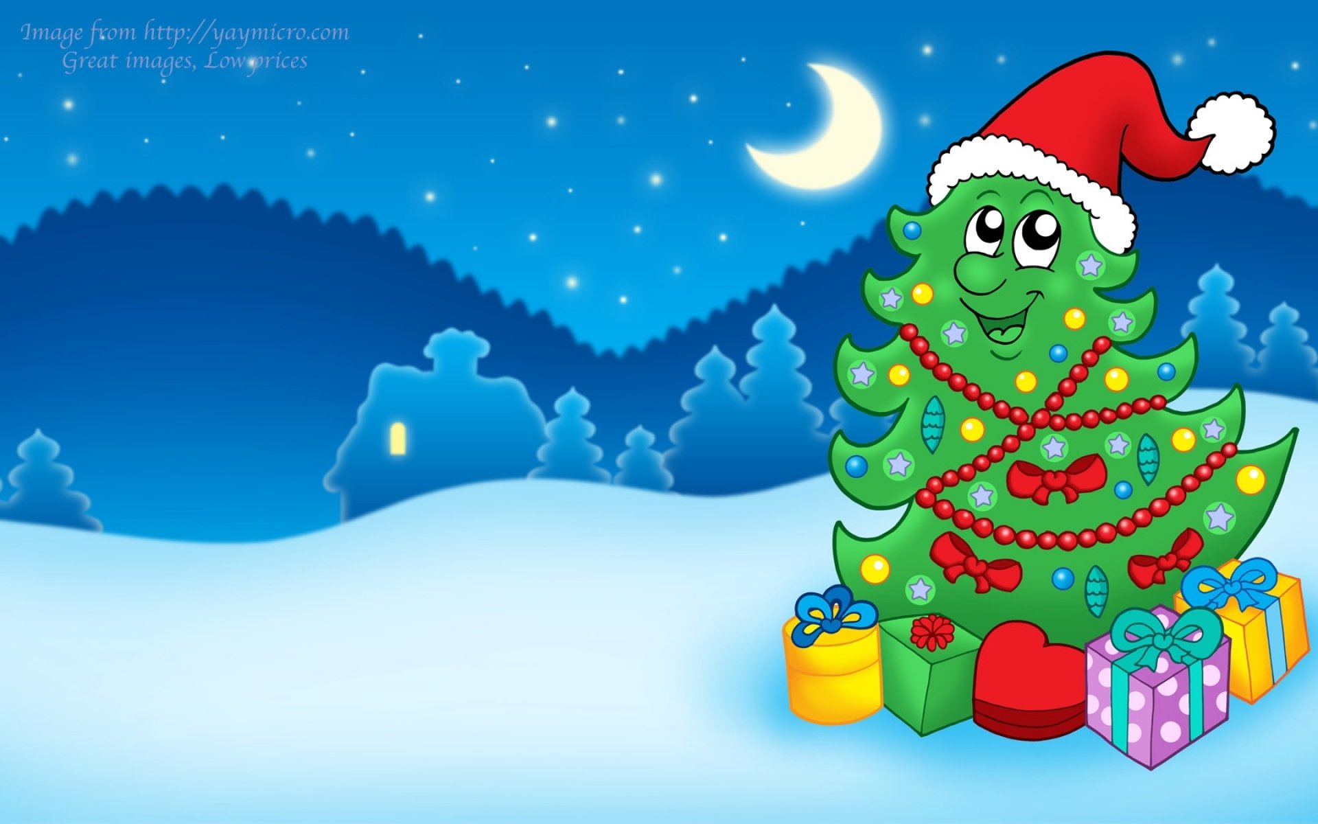 Download Santa Hat Gift Christmas Tree Holiday Christmas HD Wallpaper