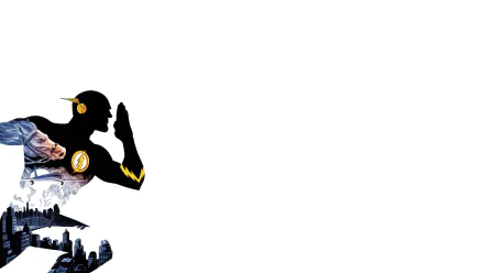 A dynamic HD wallpaper featuring the Flash, depicted in a comic style with a vibrant background showcasing cityscapes. This striking image captures the essence of speed and heroism.