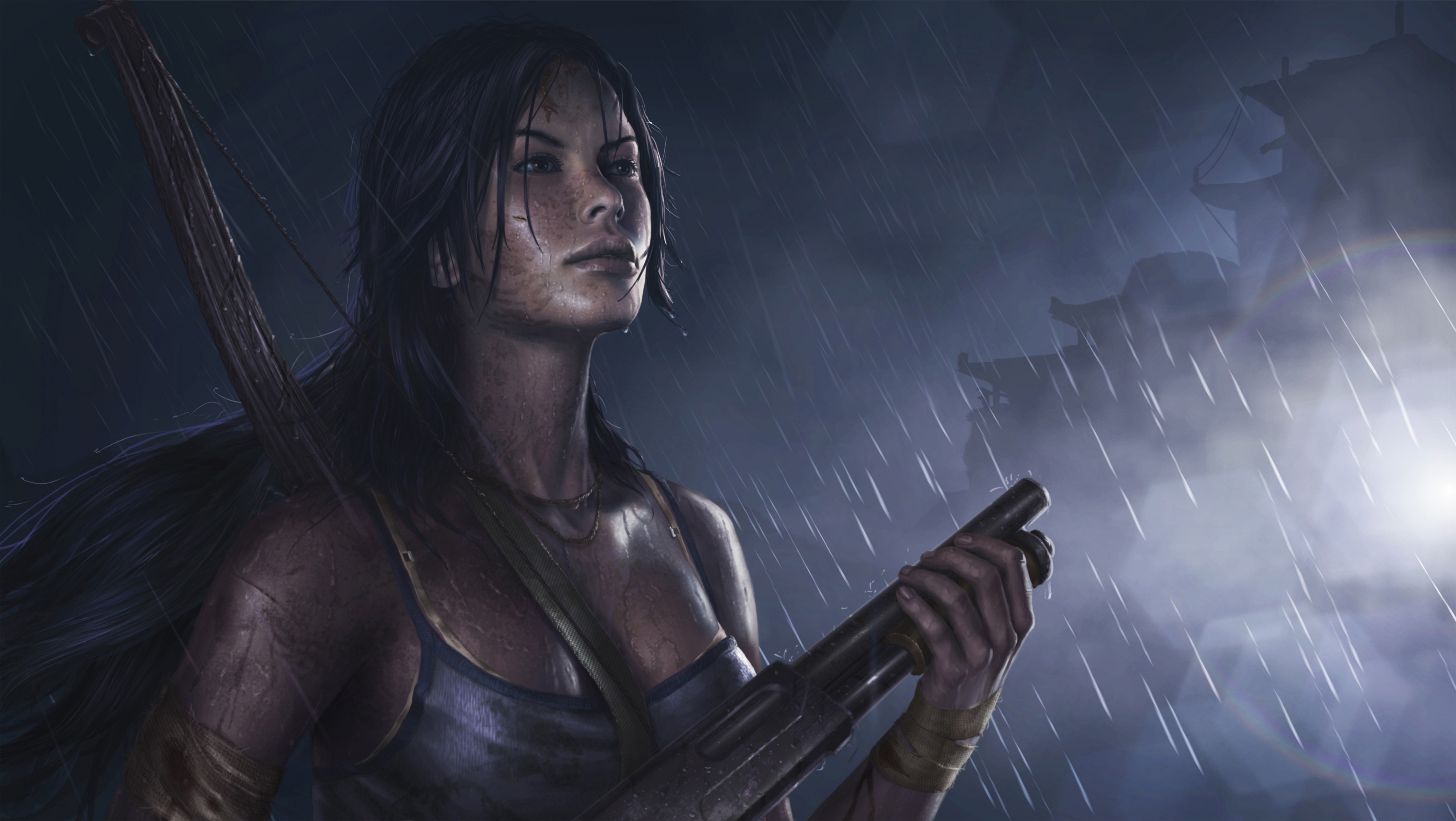 Download wallpaper cave, lara croft, radio, shadow of the tomb raider,  section games in resolution 1920x1080