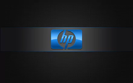 HD desktop wallpaper featuring a sleek Hewlett-Packard logo on a dark, modern technology-themed background.