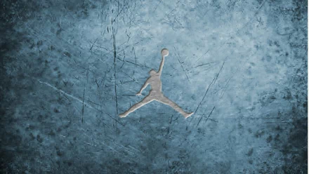 HD desktop wallpaper featuring a textured blue background with the Jordan Logo of a basketball player in mid-jump.