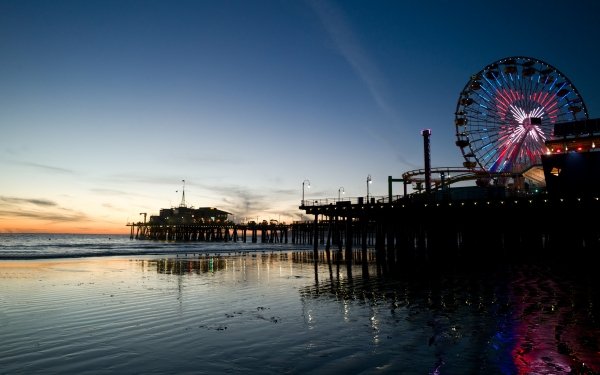 Man Made Los Angeles Cities United States Santa Monica Pier HD Wallpaper | Background Image
