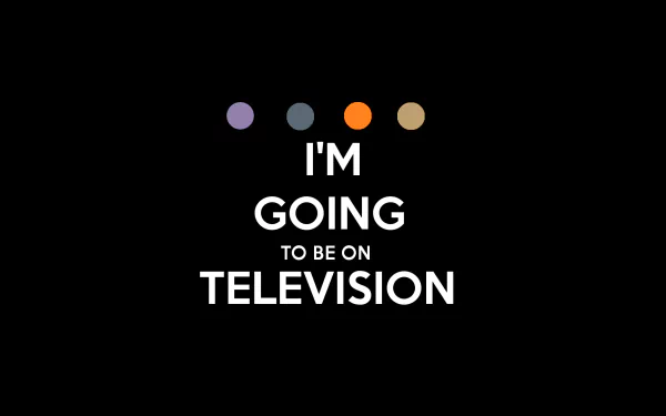 HD PC desktop wallpaper featuring a bold white text quote from the movie Requiem For A Dream with four colored dots above the message on a black background.