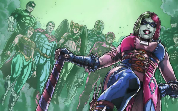 Hal Jordan Superman Cyborg (DC Comics) Green Lantern Batman Harley Quinn Catwoman Flash Shiera Hall Hawkgirl (DC Comics) Wonder Woman Comic Injustice: Gods Among Us HD Desktop Wallpaper | Background Image