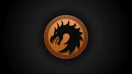 HD desktop wallpaper featuring the black dragon emblem from the movie Ender's Game set against a dark background with an ornate circular border.