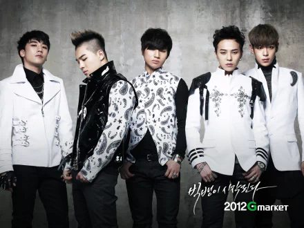 A stylish HD wallpaper featuring G-Dragon and T.O.P from Bigbang, showcasing their unique fashion and charisma, embodying the essence of their music and artistry.