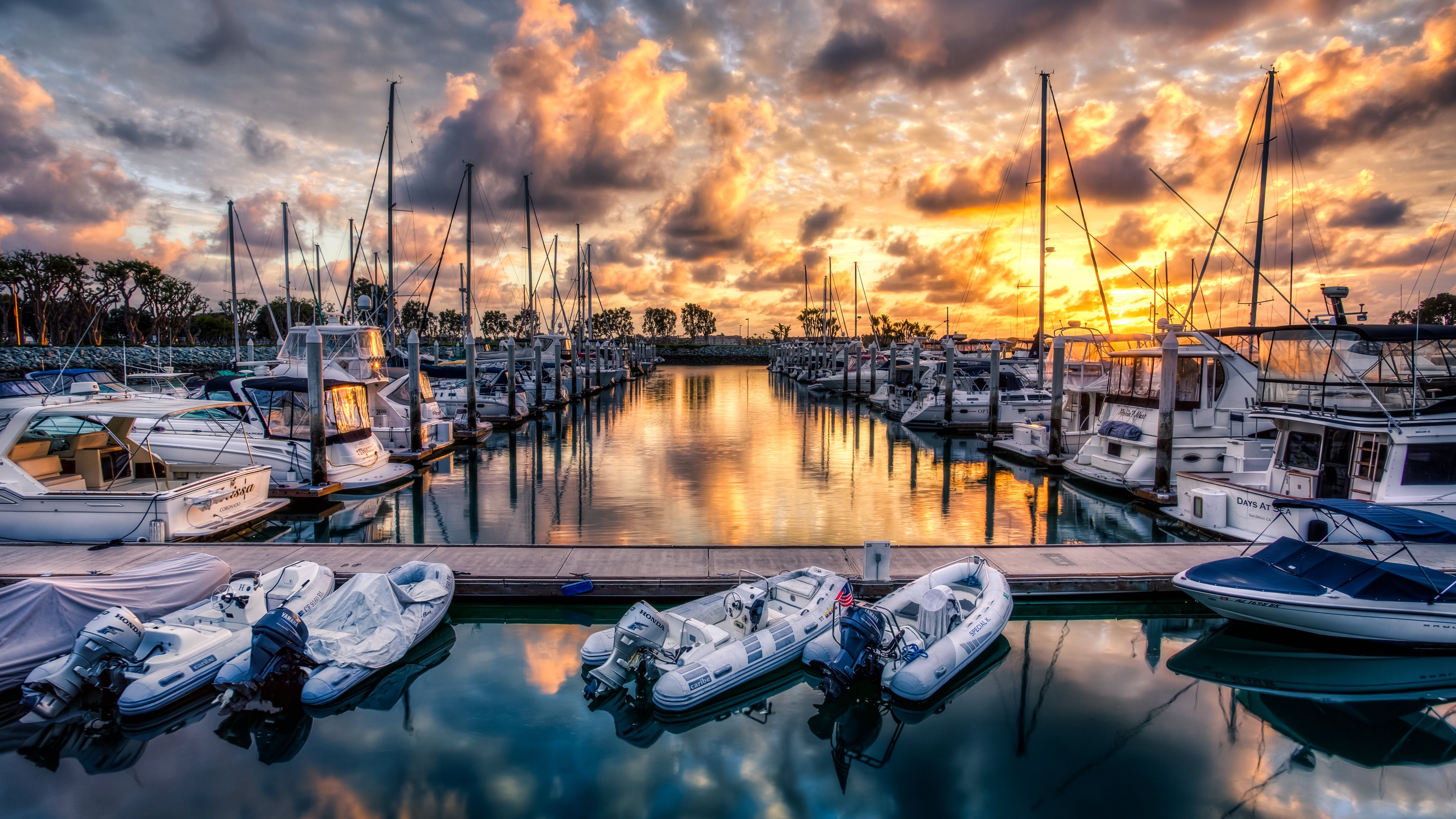 Boats in harbor wallpaper - World wallpapers - #46031